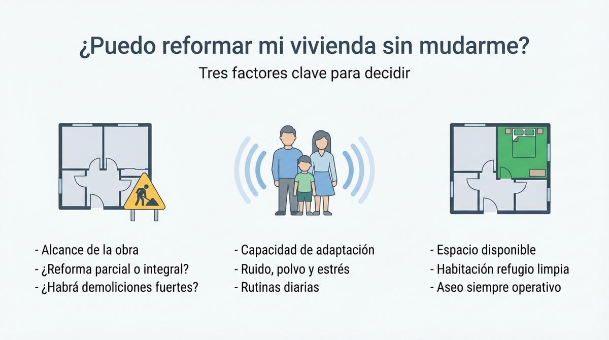 Diagrama que compara la declaración responsable y la licencia de obras para reformas de viviendas en Sevilla.